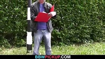 A Plump Girl With Curly Hair Gets Picked Up And Has Sex