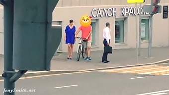 Jeny'S Surprise Strip Show Caught On Camera In Public Space