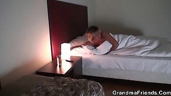 Mature Blonde Grandma Enjoys Double Penetration With Two Young Men