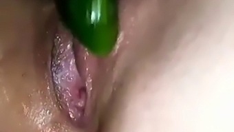 Solo Female Indulges In Pussy Fun With A Cucumber