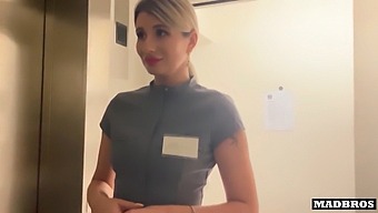 Ukrainian Cleaning Lady Gets Caught Stealing And Fucked Hard In The Toilet