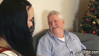 Sasha Sparrow Receives A Naughty Christmas Gift From An Older Man
