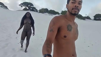 Moist Sand And Mulatto'S Ass Get Bred By Black Cobra In Fernanda Chocolate And Joao'S Video