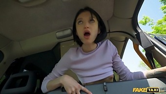 Brunette Beauty Gets Her Pussy Pumped In A Taxi Ride