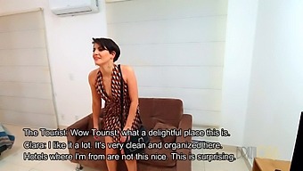 A Visitor To Brazil'S Capital Engages In Sexual Activity With A Stunning Woman With Short Hair