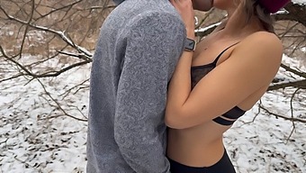 Wife Receives Dual Ejaculations Outdoors During A Snowstorm From Her Spouse And Acquaintance, Indulging In Oral Intercourse