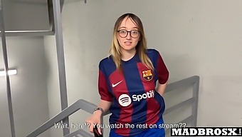 Barcelona Fan Gets Double Teamed By Psg Fans In The Stadium Corridors!