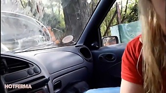 Stranger'S Dick Sucked By A Curvy Milf In A Car